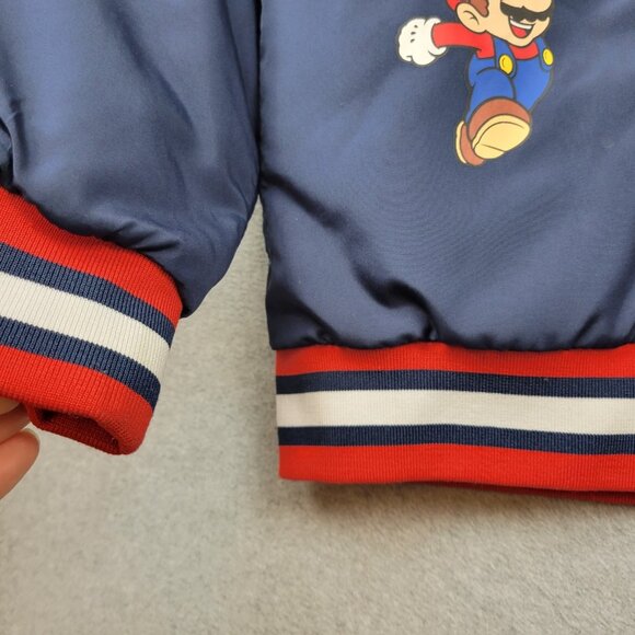 Super Mario Brothers Bomber Jacket Boys Size 8 Medium Blue - Picture 5 of 16